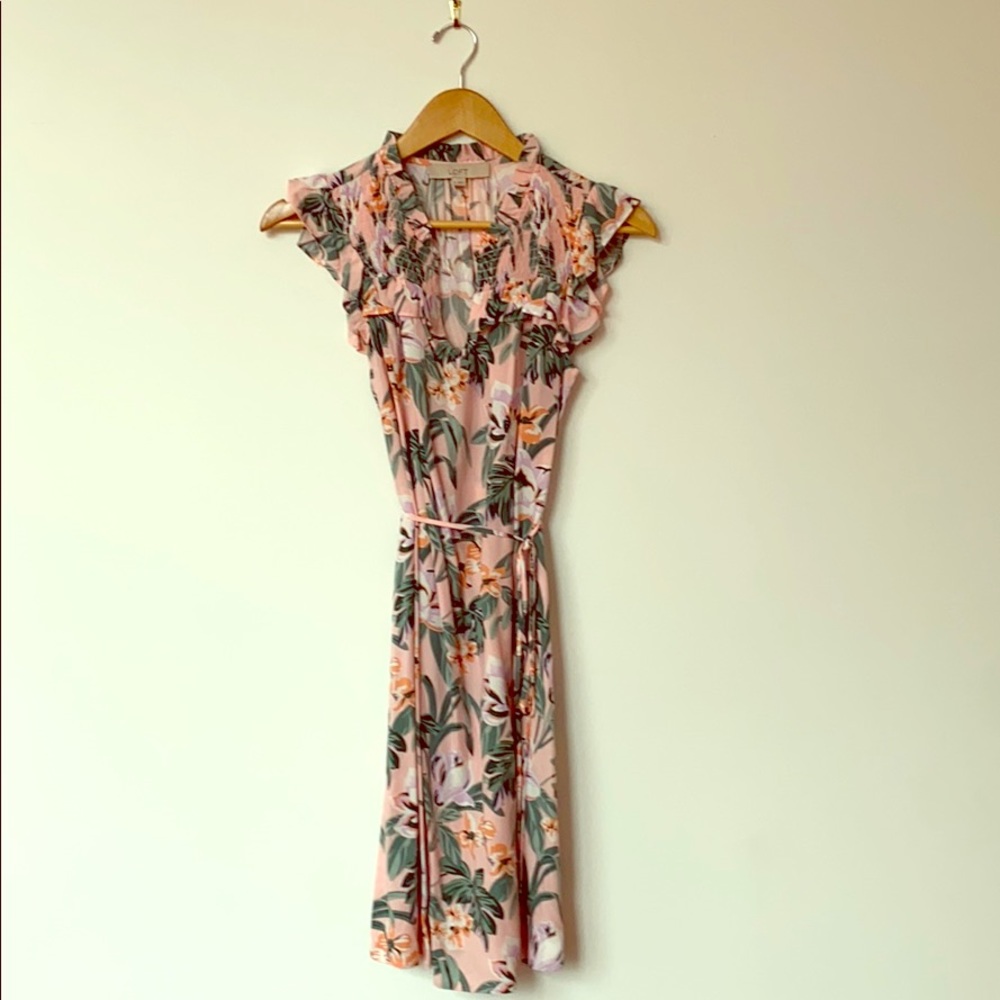 Loft Floral Sleeveless Dress XS